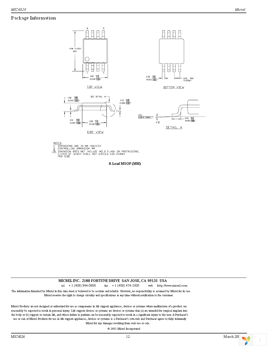 MIC4826YMM TR Page 12